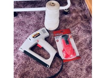 Electric Staple Gun, Stud Finder And Spool Of String (Living Room)