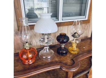 Set Of Four Oil Lamps (Sunroom)