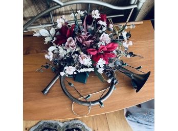 Faux Florals With Metal Horn (Sunroom)