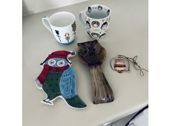 Owl Mugs, Spoon Rest, Tray And Ornament (Kitchen)