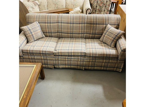 Vintage Plaid Upholstered Sofa 77'x31'x35'