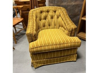 Vintage 1970s Yellow Gold Upholstered Arm Chair