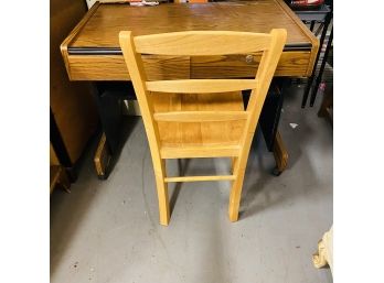 Metal And Laminate Desk With Drawers And Wooden Chair