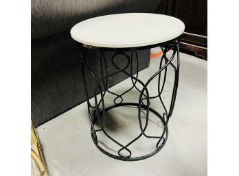 Accent Table With Metal Base