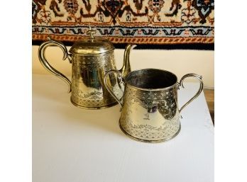 Tin Coffee Pot And Handled Cup (Zone 4)
