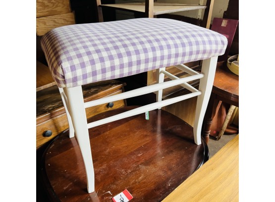 Stool With Purple Gingham Seat * (Barn - Main Room)