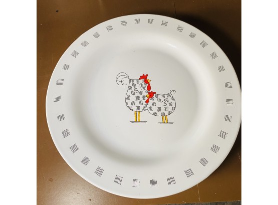 13' Blue Sky Round Ceramic Chicken Dinner Plates - Set Of Five (Zone 1)