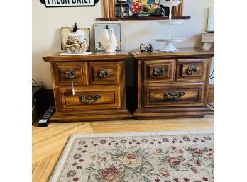 Pair Of Wooden End Tables Or Night Stands (Room 6)