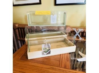 Wood And Glass Display Boxes  - Set Of Three (Room 4)