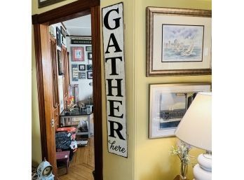 Tall Gather Here Wall Sign (Room 4)