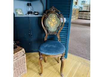 French Provincial Vanity Chair With Teal Velvet Seat  (Room 2)