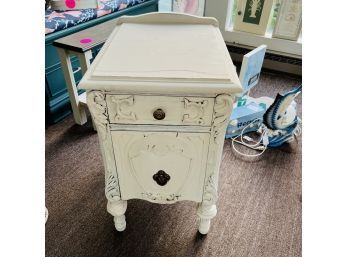 Shabby Chic Painted White End Table (Room 5)