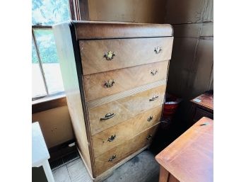 Vintage Mid-century Waterfall Dresser For Refinishing * (Barn - Main Room)