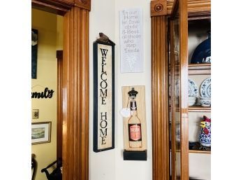 Welcome Home Sign, Bottle Opener Sign And Heart Quote Art (Room 6)