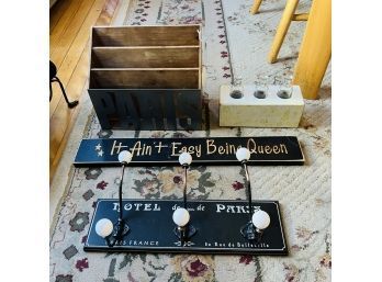 Paris File Organizer, Queen Sign, Paris Wall Hooks And Box With Jars (Room 6)
