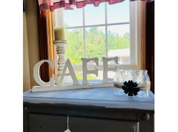 Decorative Jars, Cafe Sign And Candle Holder (Room 6)