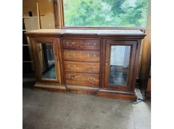 Solid Wood Sideboard With Glass Cabinets And Central Drawers * (Barn - Main Room)