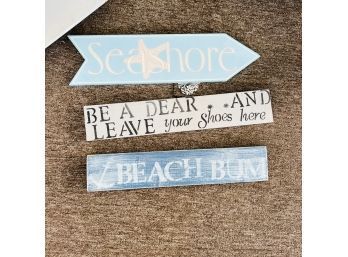 Set Of Three Wooden Signs (Room 5)