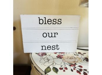 Bless Our Nest Block Sign (Room 6)