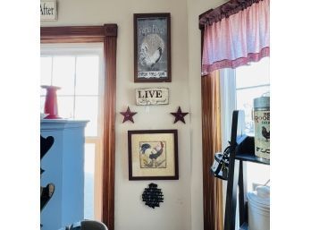 Wall Art Lot With Stars, Signs And Framed Prints (Room 6)