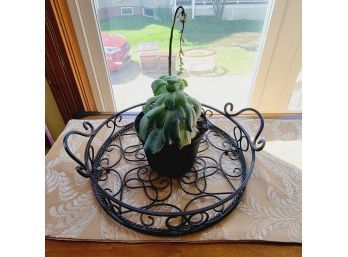 Cast Iron Tray And Plant (Room 2)