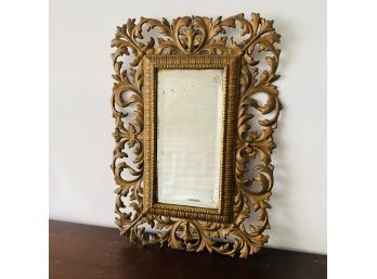 Vintage Ornate Brass Framed Beveled Wall Mirror (Bin/Pod)