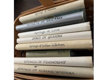 Vintage Book Set In Basket - Springs Of Gemini, Love, Spirits, Etc.
