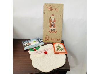 Vintage Christmas Decorations And Books Lot (Shelf 2)