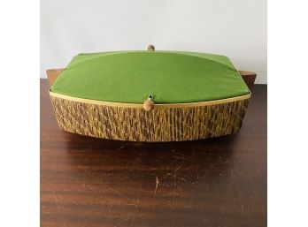 Vintage Retro Salton Bun Warmer Bread Basket With Green Cover (Bin/Pod)