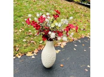 Ceramic Vase With Faux Florals (LG)