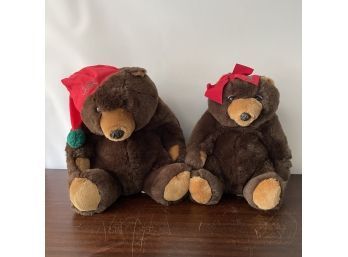 Feelix And Feelicia Filene's Holiday Stuffed Bears, Great Condition! (Box 11)