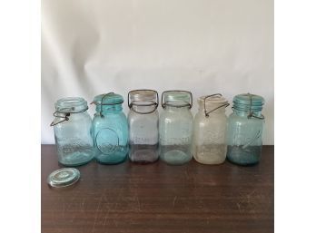Six Assorted Canning Jars With Lids (Box 34)
