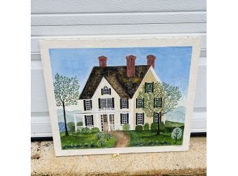 Original Canvas Painting Of Yellow House