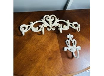 Pair Of Cast Iron Wall Hooks (KT)
