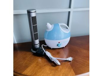 Holmes Mini Humidifier And Small Brookstone Desk Fan (KT)