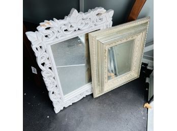 Pair Of Wood Framed Mirrors (KT)
