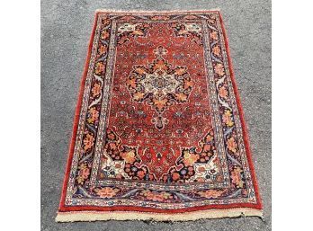 Vintage Red And Beige Wool Persian Area Rug 43'x68' (TD)