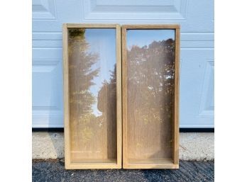 Solid Wood And Glass Display Boxes - Set Of Two - 26.5'x3.5'x10.5' (JC)