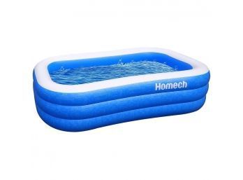 HM-HF002 Blue Inflatable Swimming Pool Size 118' X 72' X 20' With Storage Bin (Pod)