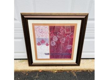 Framed Wall Art With Read Leaves (LG)