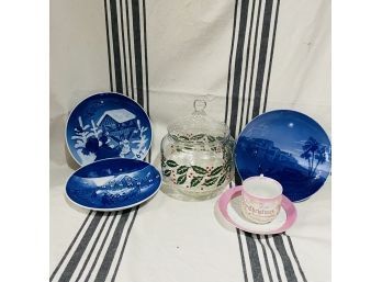 Assorted Decorative Holiday Ceramics And Glass Lot