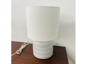 Light Blue And White Striped Table Lamp (Shelf No. 3)