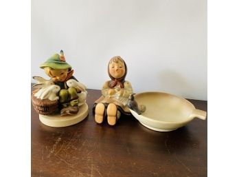 Vintage Hummel Happy Pastime Ashtray And Playmates Figurines (Auction Box 1)