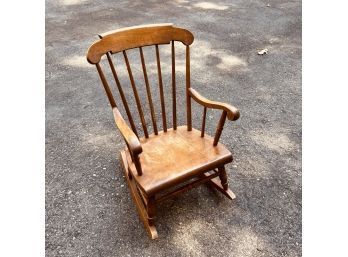 Vintage Wooden Child Size Rocking Chair