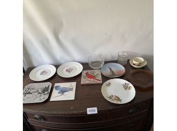 Assorted Vintage Glassware Including Plates, Trivets, And More (Box 9)