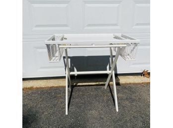 White Wooden Desk Tray With Stand 28 (TD).5'x25'x16.5'