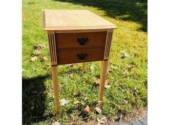 Vintage Two Drawer Accent Table For Refinishing (TD)