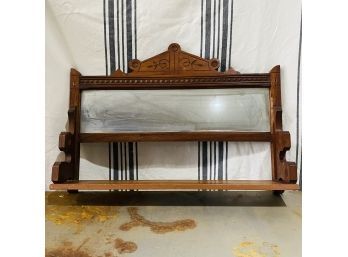 Vintage Ornate Wooden Wall Shelf With Mirror (TD)