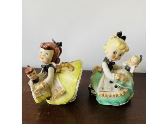 Vintage Lefton Girls With Look-alike Doll Figurines (Auction Box 1)