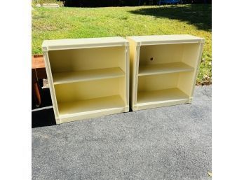 Pair Of Painted Yellow Wooden Bookcases (TD)